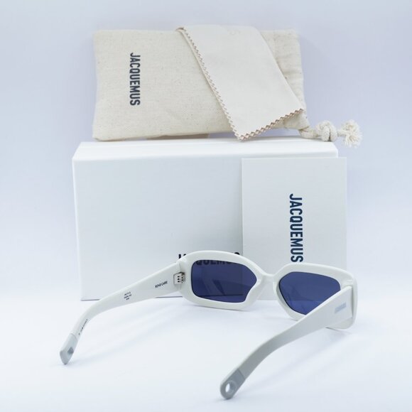 Jacquemus ROND CARRE JAC/11 C2 Rectangle Sunglasses - White/Blue - Picture 4 of 10